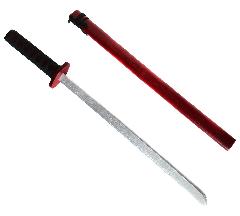 ดาบไม้ ดาบซามูไรของเล่น Samurai ดาบไม้มีฝักสีแดงดาบญี่ปุ่น
