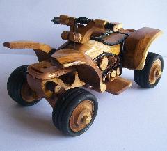 ของตกแต่งบ้าน รถไม้ของเล่นเอทีวีสี่ล้อ ATV โมเดลรถไม้ประดิษฐ์