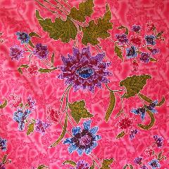 ผ้าบาติก ผ้าถุงสำเร็จรูปสีแดงลายดอกไม้ผ้าปาเต๊ะอินโดนีเซียโสร่ง