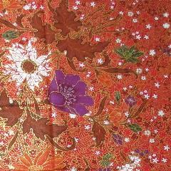 ผ้าปาเต๊ะอินโดนีเซีย ผ้าถุงสำเร็จสีแดงลายทองตราเจ้าหญิง