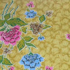 ผ้าปาเต๊ะอินโดนีเซีย ผ้าถุงสีเขียวสำเร็จรูปสวยงามผ้าฝ้ายรูปดอกไม้
